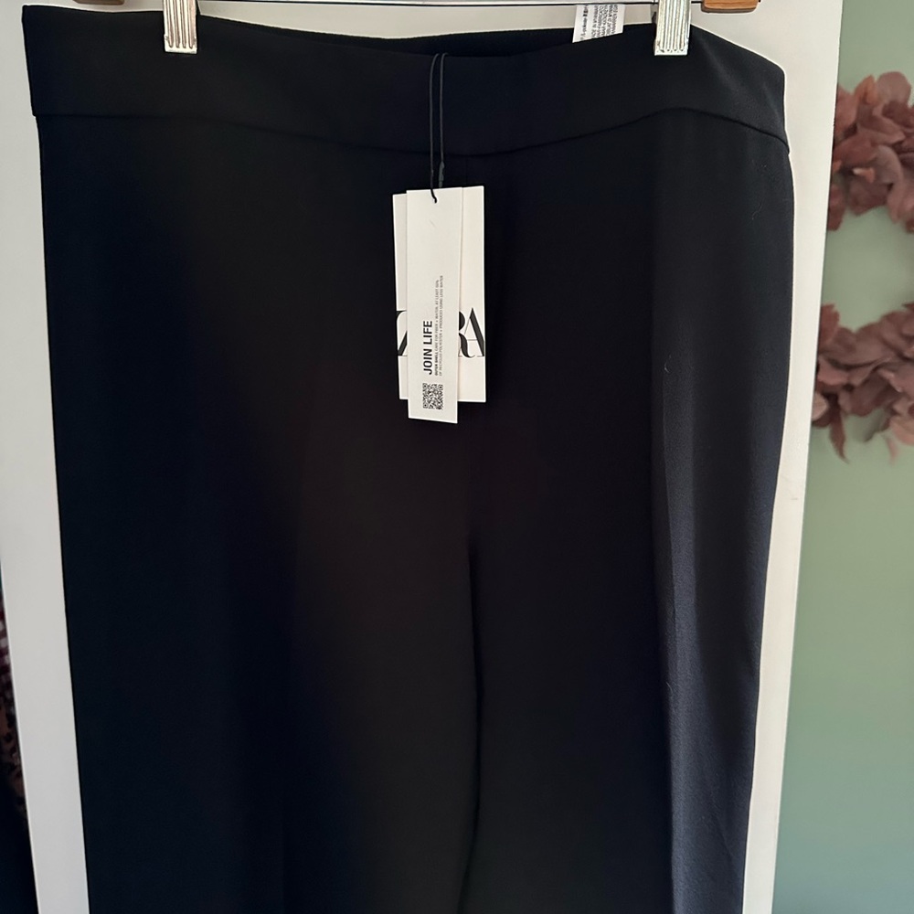 Zara XL blank side zip flowy pants NWT